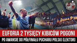 Euforia 2 tysięcy kibiców Pogoni po awansie do półfinału Pucharu Polski [LEKTOR] (27.02.2024 r.)