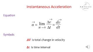 3.Kinematics: Average and Instantaneous acceleration