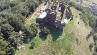 Flying over the castle Kapušiansky hrad 2