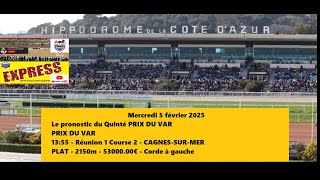 PRIX DU VAR 13:55 - Réunion 1 Course 2 - CAGNES-SUR-MER PLAT - 2150m - 53000.00€ - Corde à gauche