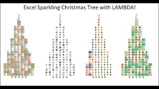 Excel Sparkling Christmas Tree with Changeable Ornaments with LAMBDA function! EMT 1809