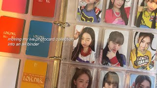 moving my Ive photocard collection into an a4 binder