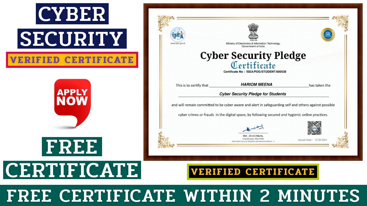 Cyber Security Certificate Free || Cyber Security Free Certificate ...