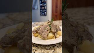 A gourmet dinner in under 40 mins 😏 Rosemary Lamb and Potatoes #cooking #shesthetea