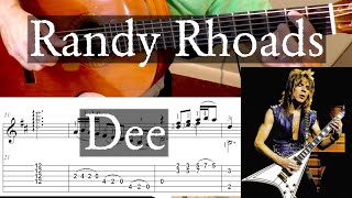 DEE - Randy Rhoads - Full Tutorial with TAB - Fingerstyle Guitar