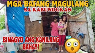 MGA BATANG MAGULANG SA KABUNDUKAN BINAGYO ANG KANILANG TAHANAN! #PBTEAM