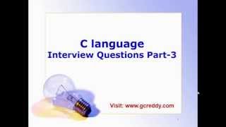 C Language Interview Questions Part 3
