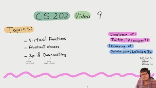 CS 202 1001 Computer Science II: Summer III 2020 Video 9 Livestream