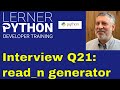 Python interview question #21: read_n
