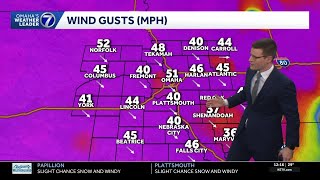 Temperatures dropping, high wind warning continues Thursday afternoon in Omaha area