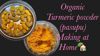 Organic turmeric powder || pasupu making at home || #mounika TALKS