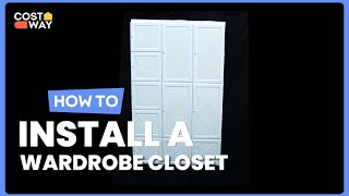 How to Install the Foldable Armoire Wardrobe Closet with 8/10/12 Cubes | HU10144 #costway #howto