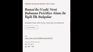 Banaz’da (Uşak) Yeni Bulunan Petrifiye Alanı ile İlgili İlk Bulgular | RTCL.TV