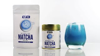 BLUE TEA - Product Showcase - Butterfly pea Matcha - Recipe for Blue Latte, Blue Iced Latte