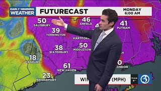 Forecast: Rain, snow, and wind slams Connecticut on Monday