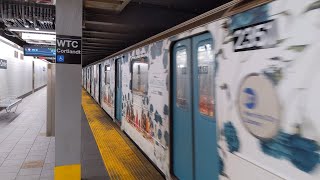 NYC Subway: Not In Service R62A Cars on the 1 Line Wrapped for \