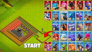 Level 1 All traps vs All max troops - Clash of Clans #video#challenge