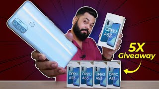 OPPO A53 Unboxing \u0026 First Impressions (5x Giveaway) ⚡⚡⚡Stereo Speakers, 90Hz Screen \u0026 More