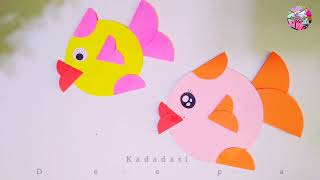 A4 nirmana / how to make paper fish  / ලේසියෙන්ම කඩදාසි මාලුවෙක් හදමු / athwada / kadadasi