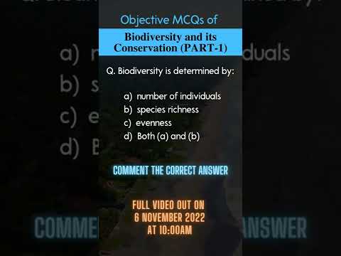 MCQ objectives of biodiversity and its conservation PART-1 #shorts #biology #neet2023 #mcqforneet