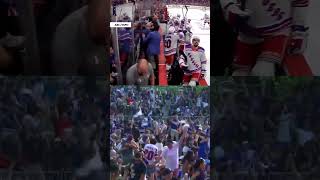 Look at the Rangers bench and Central Park watch party reaction to Wennberg's OT goal #shorts