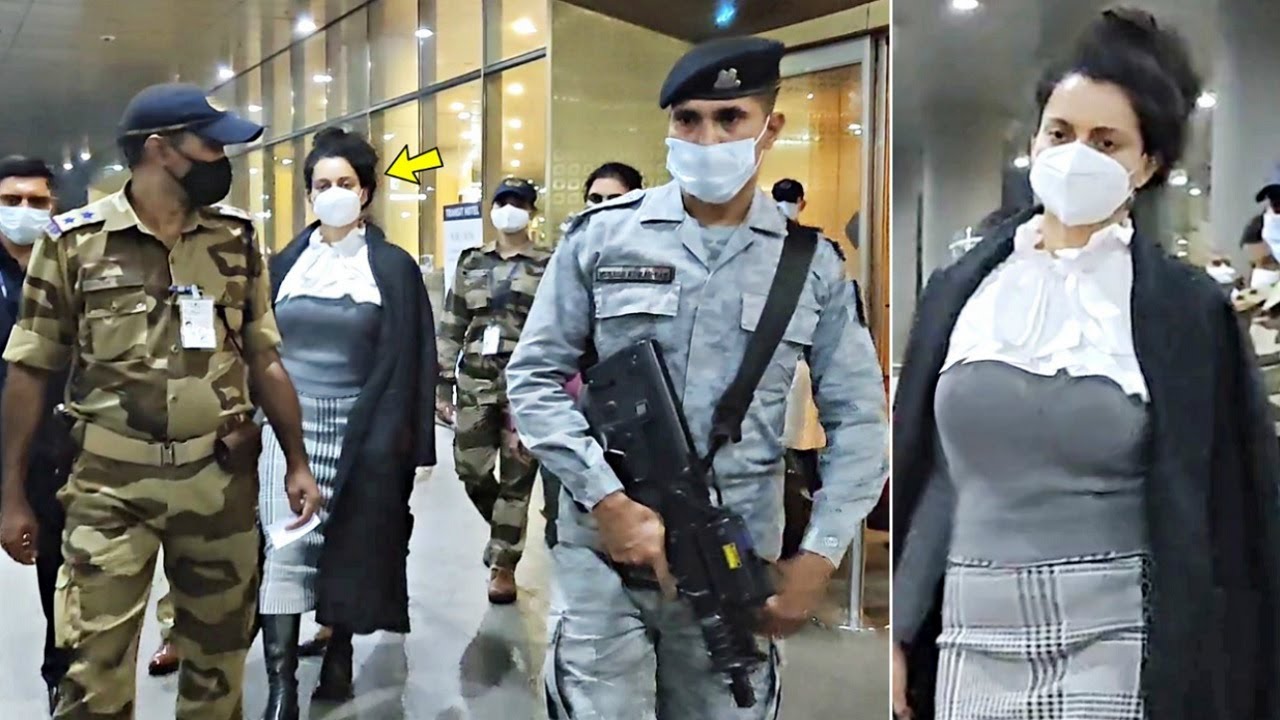 Kangana Ranaut VIP ENTRY With Z+ SECURITY Commandos At Mumbai Airport ...