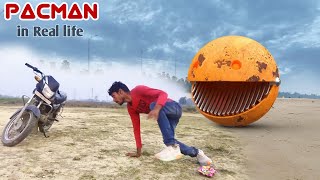 PacMan in real life ! DR Family ! Game in tample run 2 !