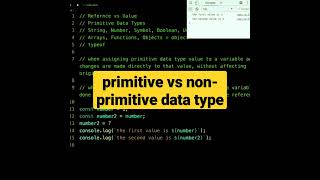 primitive vs non-primitive data type | javascript tutorial #shorts #html #javascript