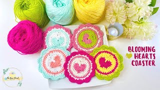 Blooming Heart Coaster | Easy Crochet Heart Coaster