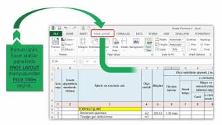 Excel-2013-Print Titles (Cədvəl başlığının bütün səhifələrdə çap edilməsi)