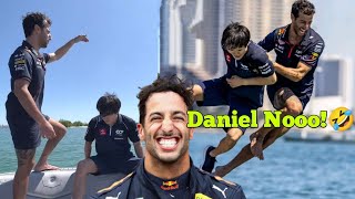 Daniel Ricciardo pranks Yuki on Boat