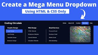 How to Create Mega Menu using only HTML & CSS || Mega Dropdown Menu