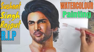 how to make sushant singh rajput drawing | watercolour |