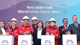 Mersin Büyükşehir Belediyesi'nin metro temel atma törenindeyiz.