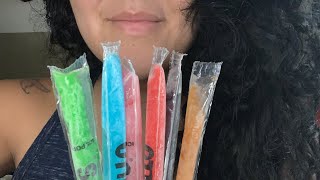 ASMR eating every flavor otter pops - talking