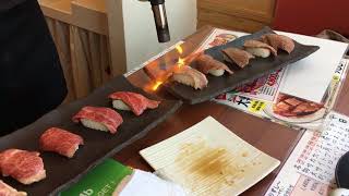 お肉寿司を焼いてるところ