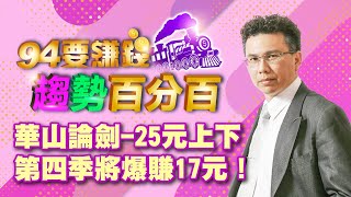 【94要賺錢 趨勢百分百】華山論劍-25元上下 第四季將爆賺17元！｜20211117｜分析師 王信傑