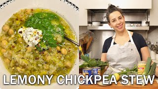 Carla’s Lemony Chickpea Stew with Magic Green Sauce