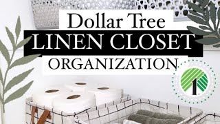 Viral 🤯 Dollar Tree LINEN CLOSET organization✨ hacks #organization #hacks #dollartree #diy #home