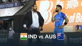 IND vs AUS LIVE: Virat Kohli catches up with Yuvraj Singh at Mohali Stadium #viratkohli #cricket