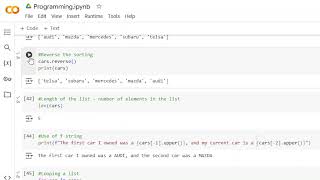 Lists in Python | Lists using Google Colab