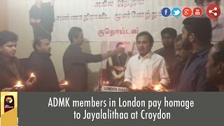 ADMK members in London pay homage to Jayalalithaa at Croydon