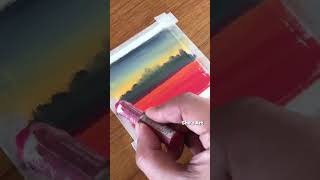 Sunset silhouette Oil Pastel Drawing for beginners #Shorts #oilpasteldrawing #mungyo