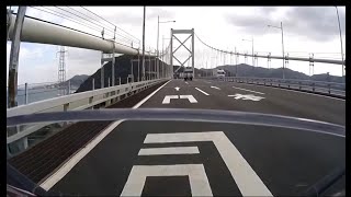 中国自動車道　下関IC-関門橋-門司IC　九州自動車道　Japanese Highway　CBR400R