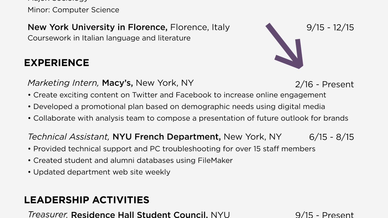 Resume Quick Tips Youtube