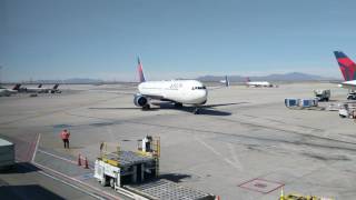 Delta #107 B767 arriving from Paris, Salt Lake City, UT, 2017-03-15