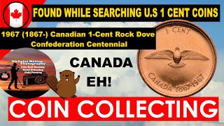 1967 Canada 1 Cent Coin Rock Dove Found while searching USA 1 Cent Coins