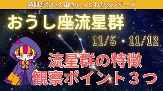 【おうし座流星群】聞き流しでOK！特徴と観察ポイント３つ【天体観測】