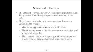 CO871 CGJ Lecture 2: Java GUIs using Swing—Basics