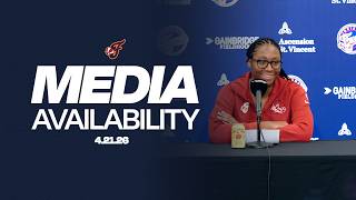 Stephanie White, Aliyah Boston, Kelsey Mitchell & Caitlin Clark | Postgame Media vs. Dream